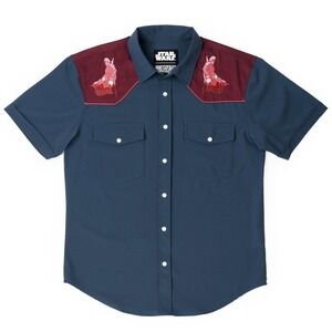 RSVLTS STAR WARS THE MANDALORIAN WARM OR COLD Roper Short Sleeve Shirt Large